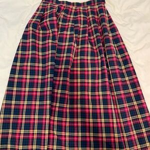 Pendleton A-Line Plaid Skirt - Red, Yellow, and Navy